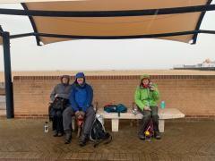 Lunch on the front at Great Yarmouth, near the Britannia Pier.  Our timing once again immaculate as the heavens open while we're (mostly) protected under the cover